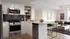 kitchen with stainless steel appliances, ample cabinet space and high-rise countertop and barstools