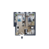 layout of 1x1 apartment