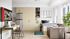 Bachelor bedroom with bed, closet and storage space, study desk and chair