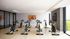 cycling machines located in fitness center with floor to ceiling windows