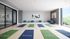 yoga roo with yoga mats and floor to ceiling windows
