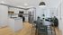 Modern open-plan kitchen and living area with sleek appliances, cozy sectional sofa, and stylish dining setup, perfect for contemporary living.