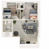 Winnipeg student housing rental floor plan - Premium Two bedroom suite