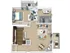 Contemporary 3D apartment floor plan featuring 2 bedrooms, a stylish living area, modern kitchen, and cozy balcony.