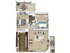 Charming floor plan showcasing two spacious bedrooms, an inviting open living area, and a stylish kitchen with outdoor balconies.