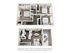 3D floor plan of a contemporary duplex apartment featuring three bedrooms, open living area, kitchen, and a terrace.