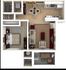 Contemporary 3D floor plan showcasing a spacious bedroom, inviting living room, modern kitchen, and cozy dining area.