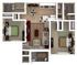 Chic floor plan showcasing 2 spacious bedrooms, inviting living room, modern kitchen, and 2 sleek bathrooms.