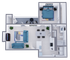 A3 Classic floor plan featuring 1 bedroom 1 bathroom