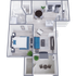 A1 Upgraded floor plan featuring 1 bedroom 1 bathroom