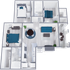 C1 Upgraded floor plan featuring 3 bedrooms 2 bathrooms