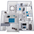 A2 Classic floor plan featuring 1 bedroom 1 bathroom