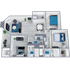 C1 Renovated floor plan featuring 3 bedrooms 2 bathrooms
