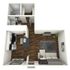S1 Renovated floor plan featuring studio bedroom 1 bathroom