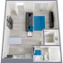 S1 Classic floor plan featuring studio bedroom 1 bathroom