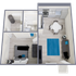 A1 Classic floor plan featuring 1 bedroom 1 bathroom