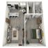 A2 Renovated floor plan featuring 1 bedroom 1 bathroom