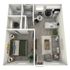 A3 Upgrade floor plan featuring 1 bedroom 1 bathroom