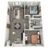 B1 Partial floor plan featuring 2 bedrooms 1 bathroom