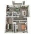 B2 Classic floor plan featuring 2 bedrooms 2 bathrooms
