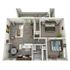 B1 Partial floor plan featuring 2 bedrooms 1 bathroom