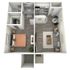 A1 Classic floor plan featuring 1 bedroom 1 bathroom