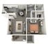 A2 Renovated floor plan featuring 1 bedroom 1 bathroom