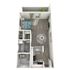 S1 Upgrade floor plan featuring studio 1 bathrooms