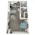 S2 Upgraded floor plan featuring studio bedroom 1 bathroom