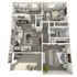 B1 Classic floor plan featuring 2 bedrooms 1 bathroom