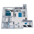 A2 Partial floor plan featuring 1 bedroom 1 bathroom