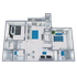 B2 Renovated floor plan featuring 2 bedrooms 2 bathrooms