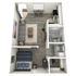 A1 Upgrade floor plan featuring 1 bedroom 1 bathroom