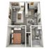 A2 Upgrade floor plan featuring 1 bedroom 1 bathroom