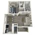 A2 Renovated floor plan featuring 1 bedroom 1 bathroom
