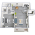 A1 Renovated floor plan featuring 1 bedroom 1 bathroom