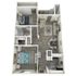 B1 Classic floor plan featuring 2 bedrooms 1 bathroom