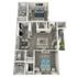 B2 Classic floor plan featuring 2 bedrooms 2 bathrooms