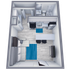 S1 Classic floor plan featuring studio bedroom 1 bathroom