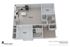 Contemporary 3D floor plan of Carl's Corner Apartments in Winchester, Virginia, featuring 2 bedrooms, 2 baths, and a spacious open living area with a modern kitchen and convenient laundry space.