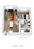 Modern 3D floor plan showcasing a cozy living room, stylish bedroom, and functional bathroom with sleek design elements.