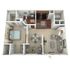 The Ryan - One Bed One Bath Floorplan Image