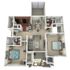 The Wesley - Two Bed Two Bath Floorplan Image