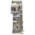 Modern 3D apartment floor plan showcasing a cozy bedroom, sleek kitchen, spacious living area, and inviting balcony space.