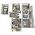 Modern 3D floor plan showcasing 2 bedrooms, 2 bathrooms, a sleek kitchen, spacious living area, and private patio space. Includes a convenient garage.