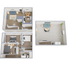 Modern 3D floor plan showcasing a spacious three-bedroom apartment with an inviting living area, cozy kitchen, and elegant decor.