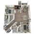 Modern 3D floor plan showcasing two spacious bedrooms, elegant open-concept living and dining area, and a sleek kitchen.