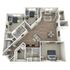 Inviting 3D floor plan showcasing three spacious bedrooms, elegant living room, modern kitchen, and cozy dining area with natural light, perfect for comfortable living.
