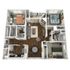 Modern 3D floor plan showcasing three spacious bedrooms, a cozy open living area, and a stylish kitchen with dining space.