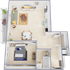 Inviting 2D floor plan showcasing a modern 1-bedroom apartment with an open-concept living and dining area, sleek kitchen, and private balcony.